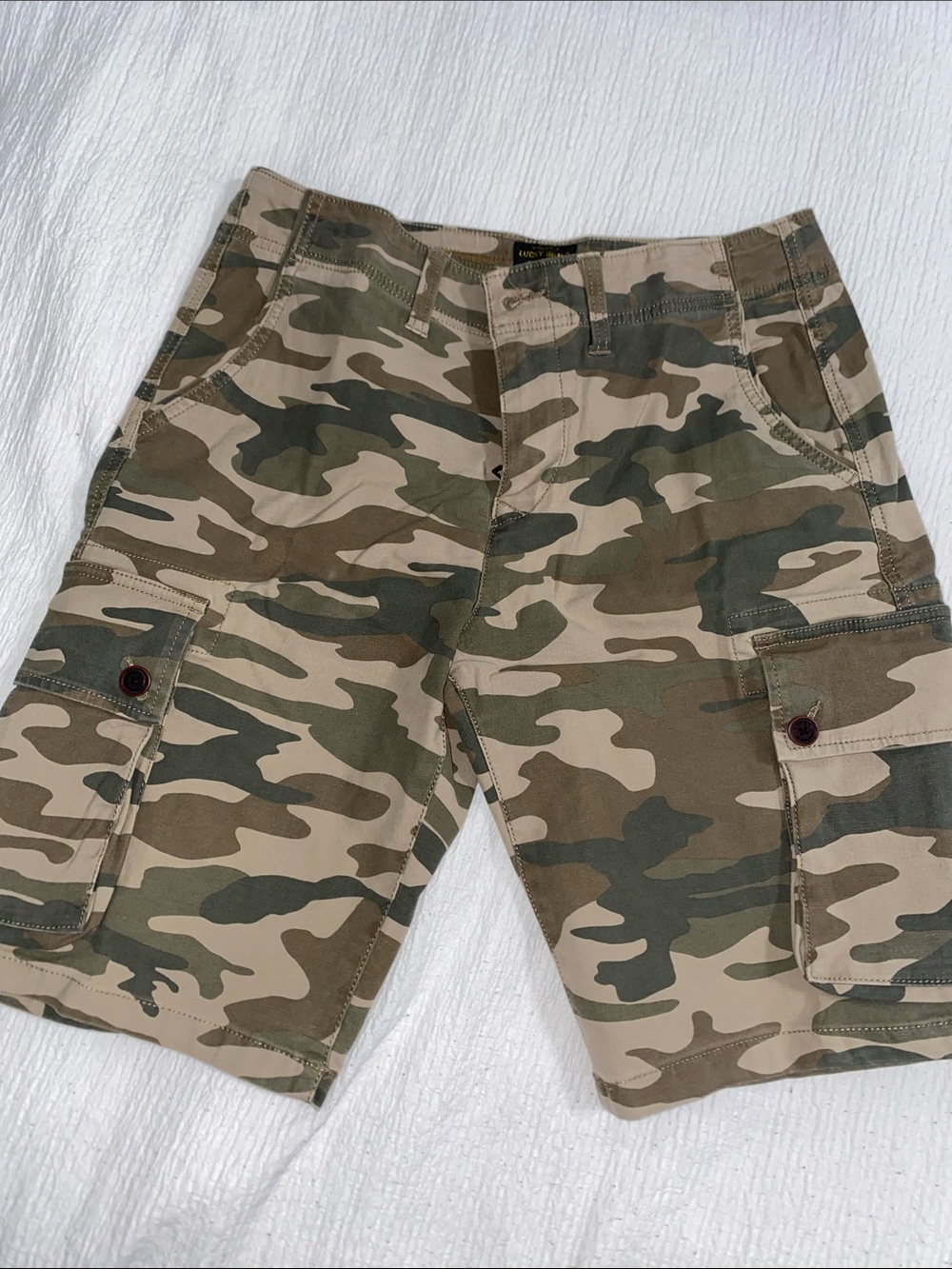 Lucky Brand Men's Camo Cargo Shorts - Olive/Tan